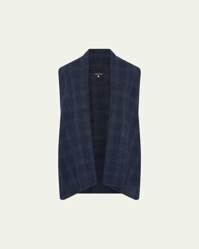 A-Line Scrunch Shawl-Collar Waistcoat (Long Length)